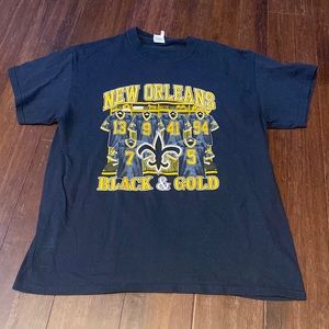 Vintage New Orleans Saints Black & Gold Drew Brees Large Shirt